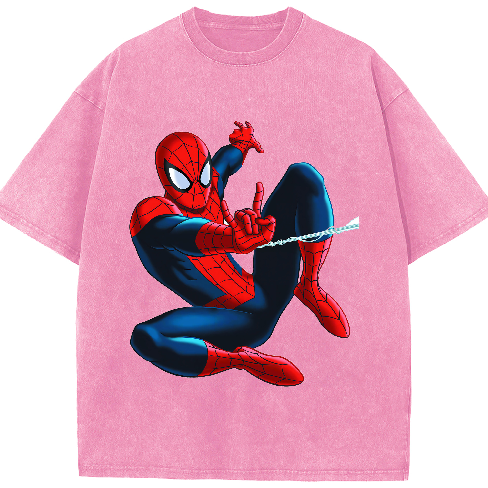 （画像用） Spider Man スパイダーマン 綿100% ヴィンテージ風 半袖Tシャツ（フロントプリント）